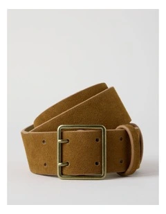 Brooklyn Belt in Tobacco Suede