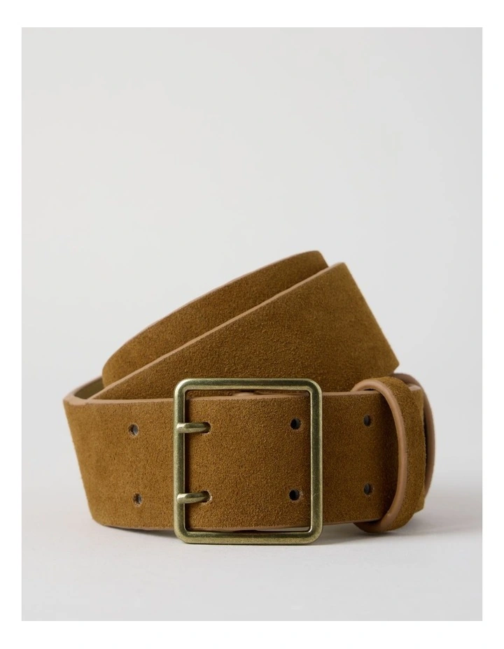Brooklyn Belt in Tobacco Suede image 1