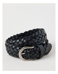 Nadia Braided Belt in Black
