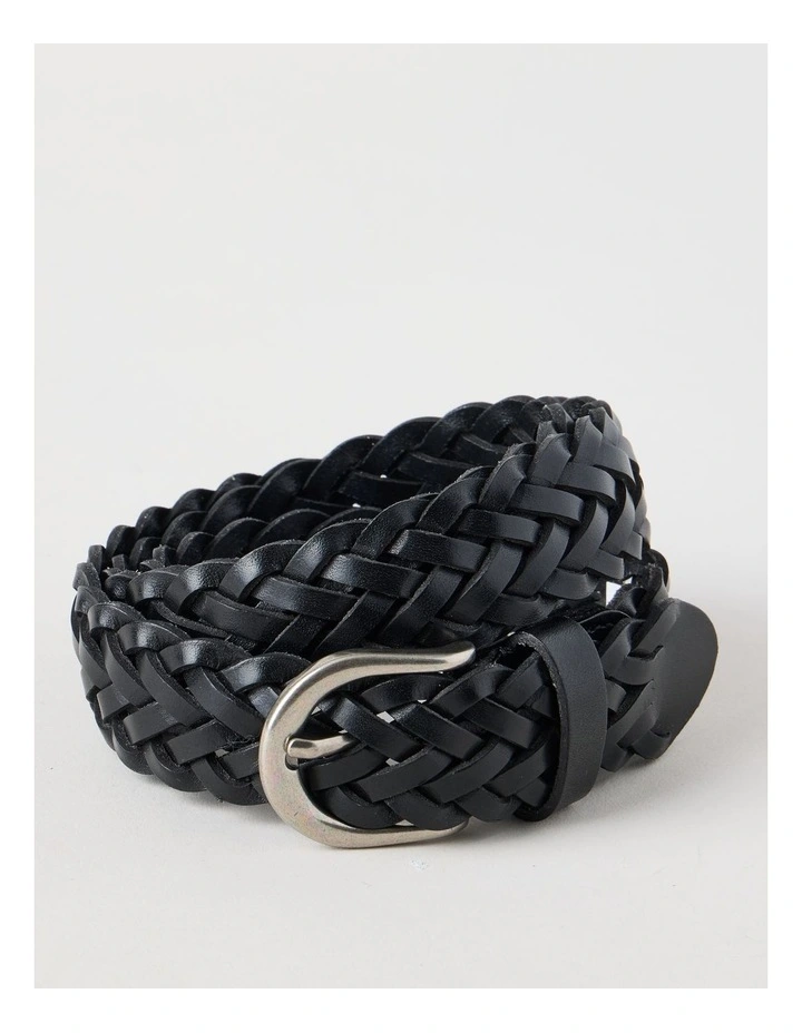 Nadia Braided Belt in Black image 1