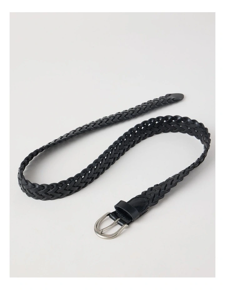 Nadia Braided Belt in Black image 3