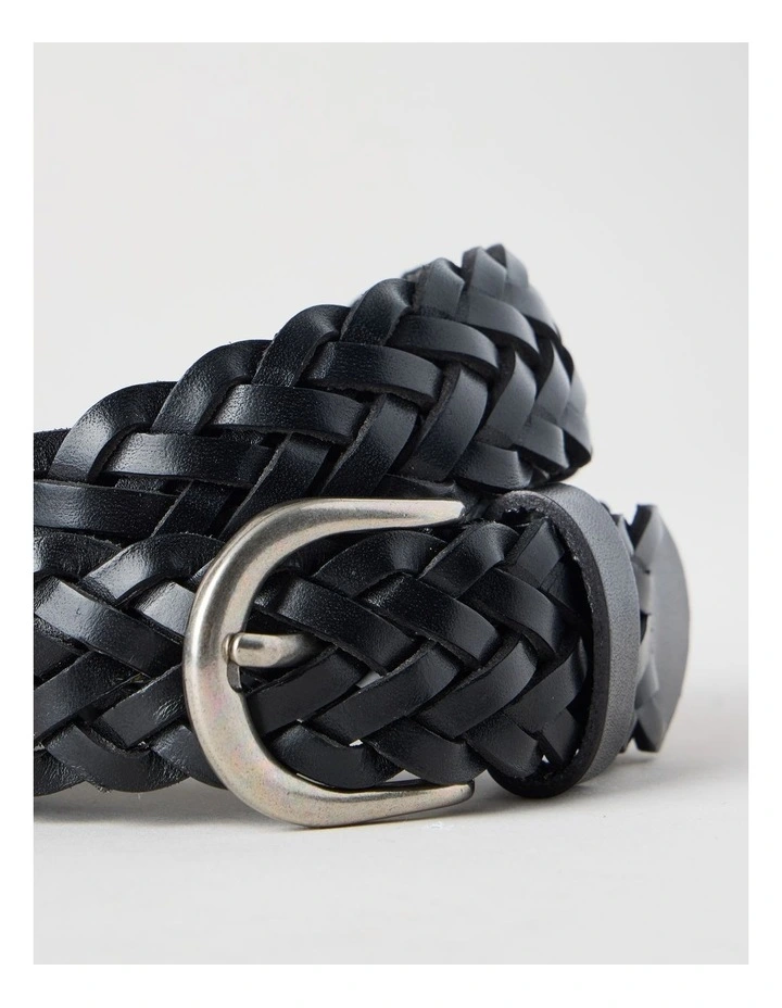 Nadia Braided Belt in Black image 3