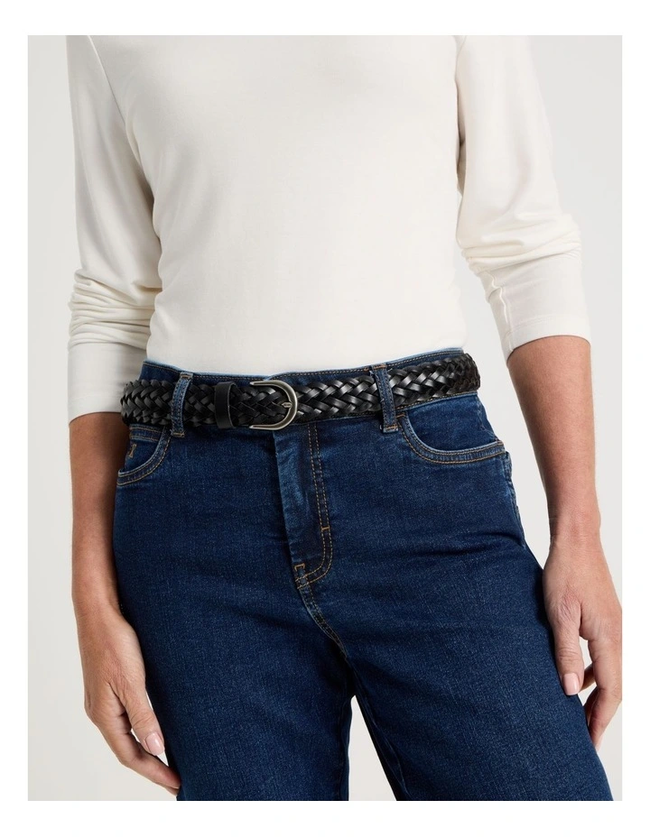 Nadia Braided Belt in Black image 4