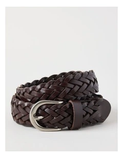 Nadia Braided Belt in Chocolate