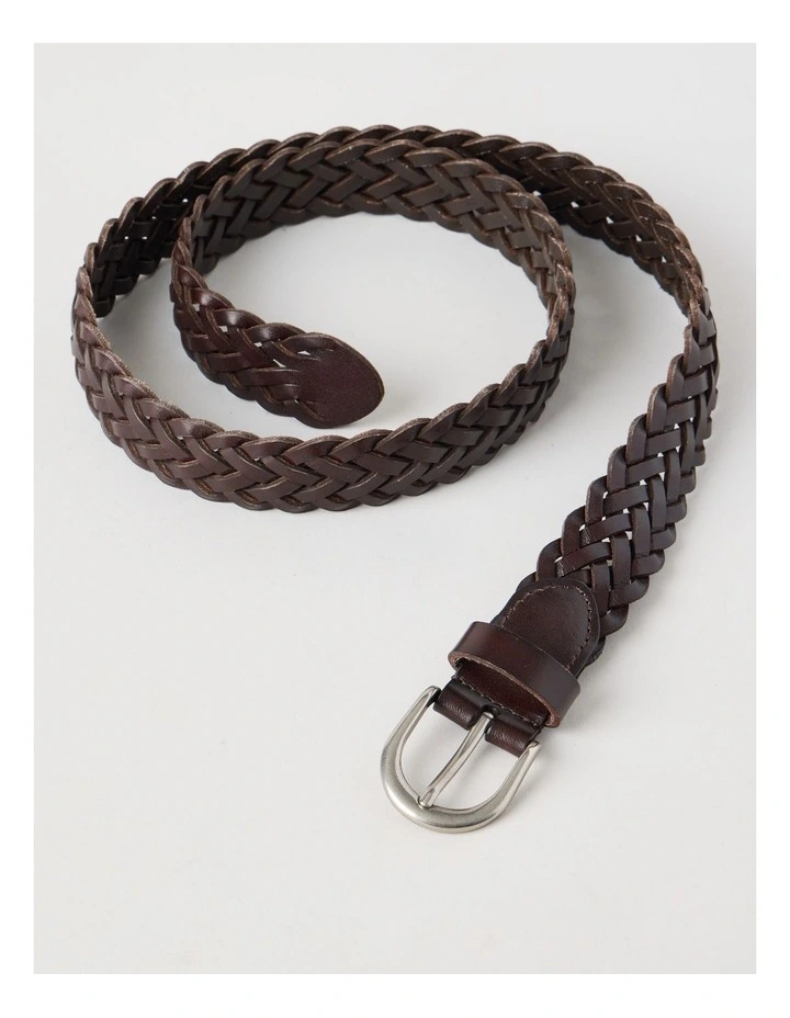 Nadia Braided Belt in Chocolate image 2