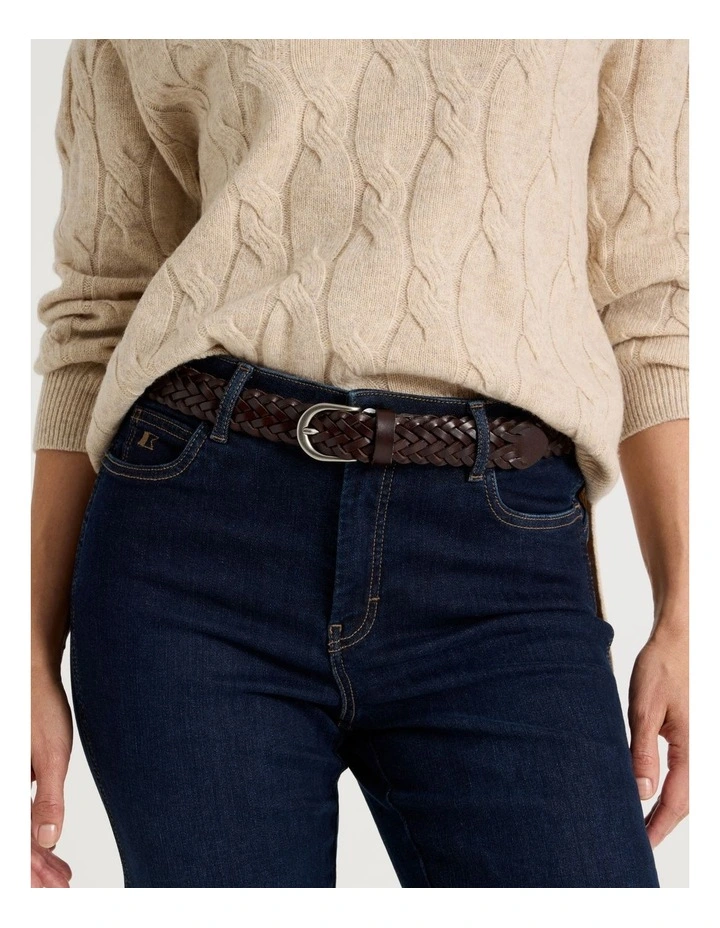 Nadia Braided Belt in Chocolate image 4