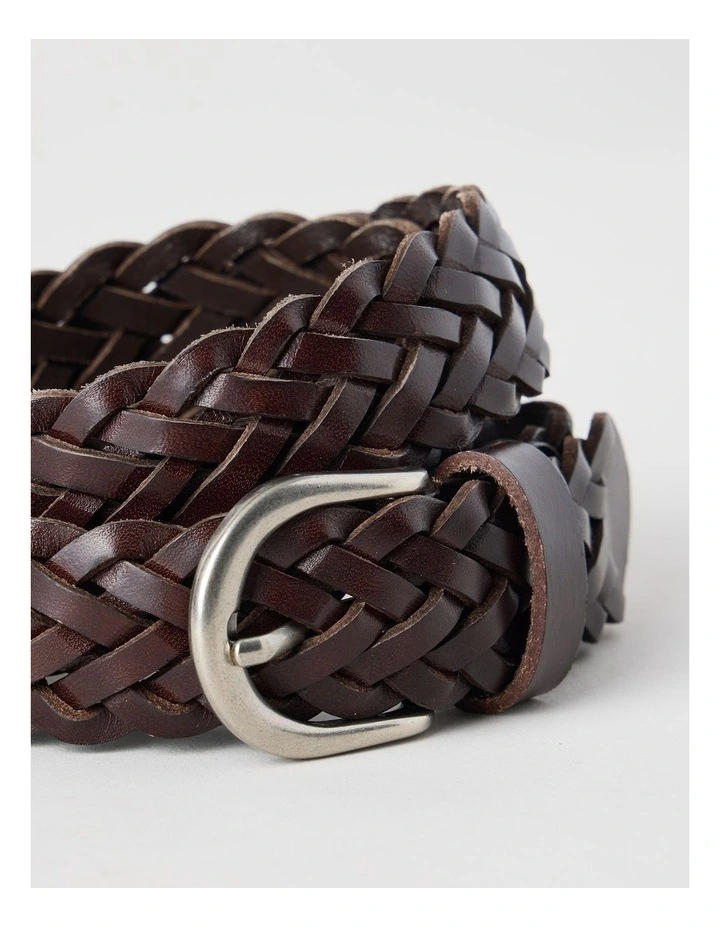 Nadia Braided Belt in Chocolate image 4