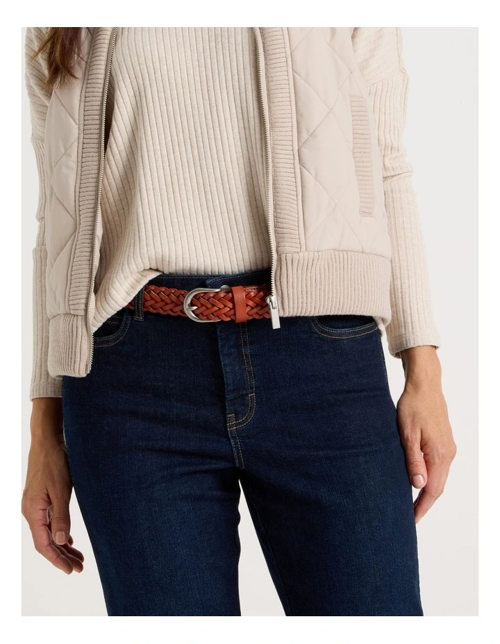 Nadia Braided Belt in Tan image 4