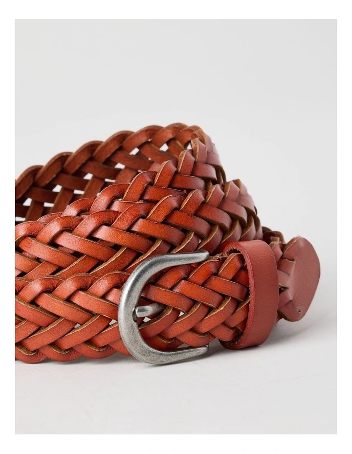 Nadia Braided Belt in Tan image 5