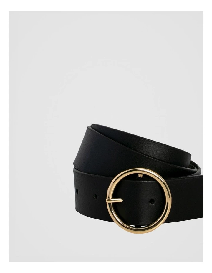 Naomi Leather Belt in Black image 2