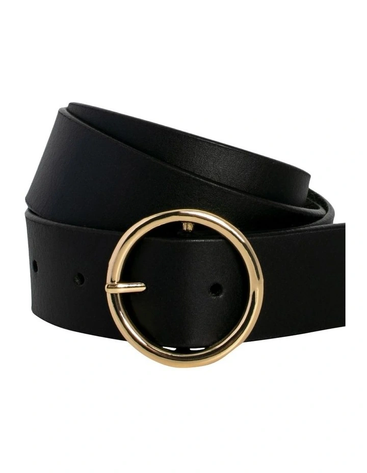 Naomi Leather Belt in Black image 2
