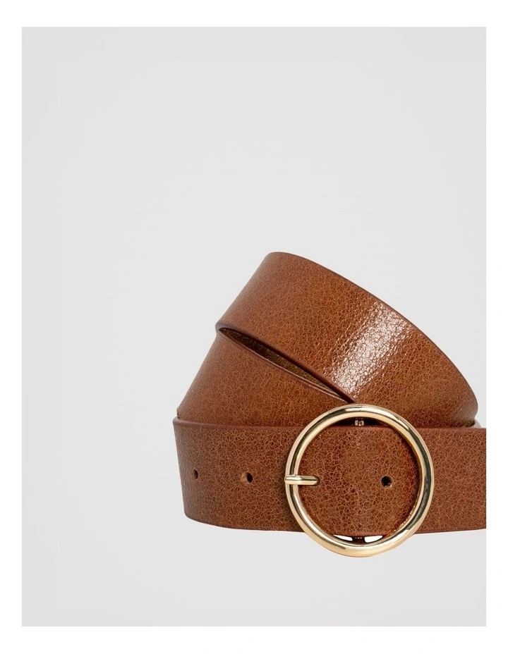 Naomi Leather Belt in Tan image 2