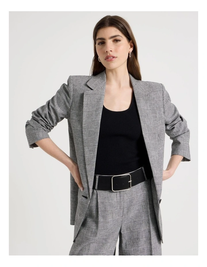 Amy Wide Square Buckle Black in Belt image 2
