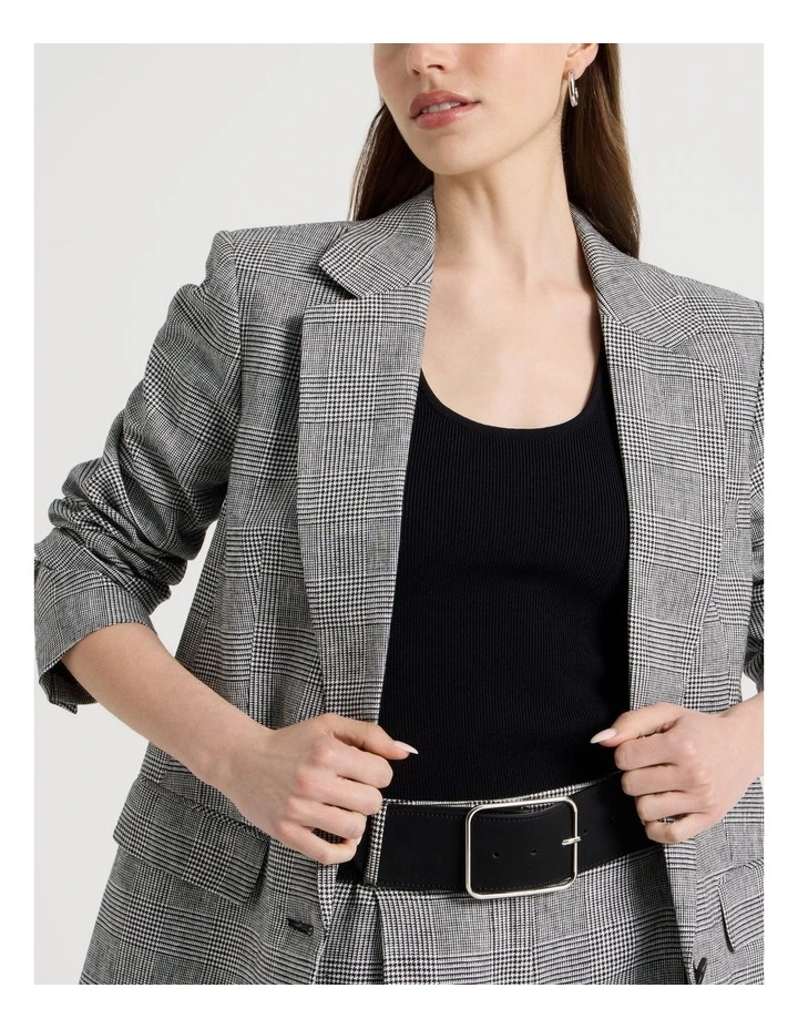 Amy Wide Square Buckle Black in Belt image 4