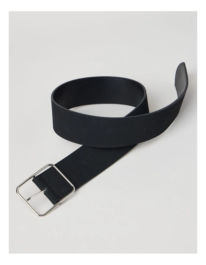 Amy Wide Square Buckle Black in Belt image 5