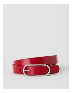 Willow Leather Belt in Red