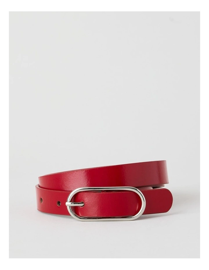 Willow Leather Belt in Red image 1