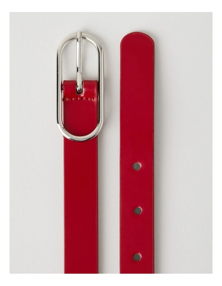 Willow Leather Belt in Red image 2