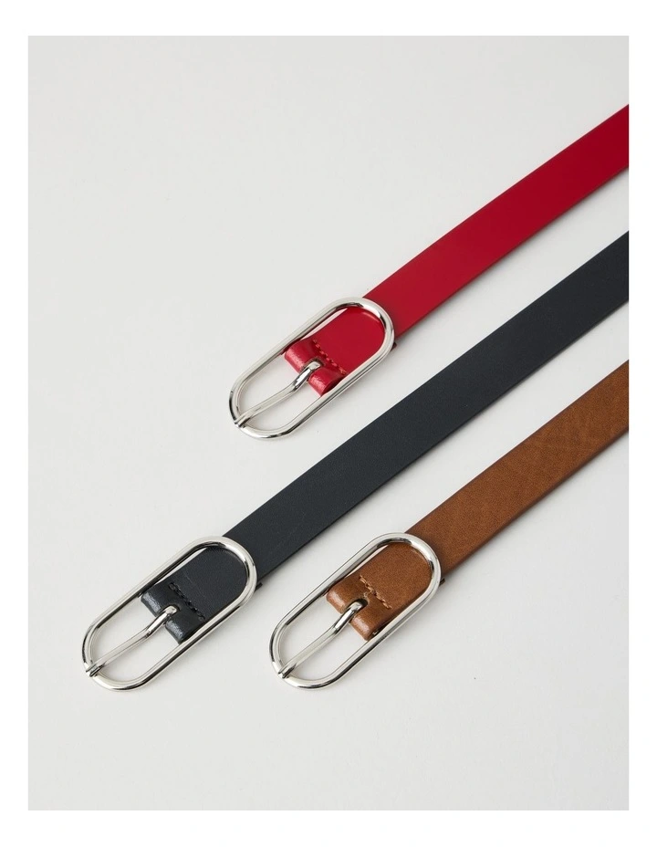 Willow Leather Belt in Red image 3
