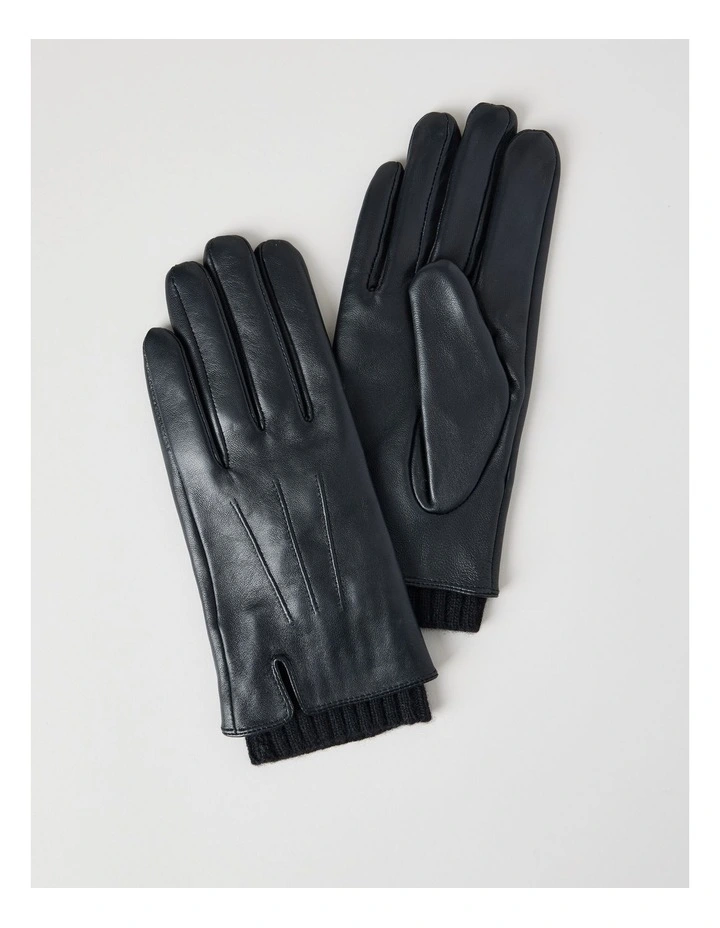 Leather Gloves in Black image 1