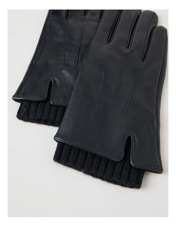 Leather Gloves in Black image 3