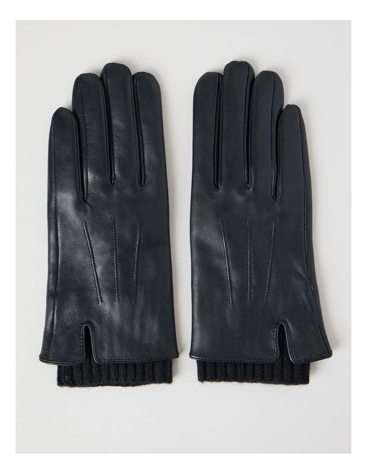 Leather Gloves in Black image 5