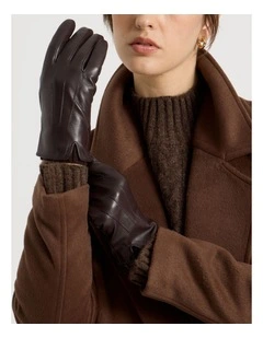 Leather Gloves in Chocolate