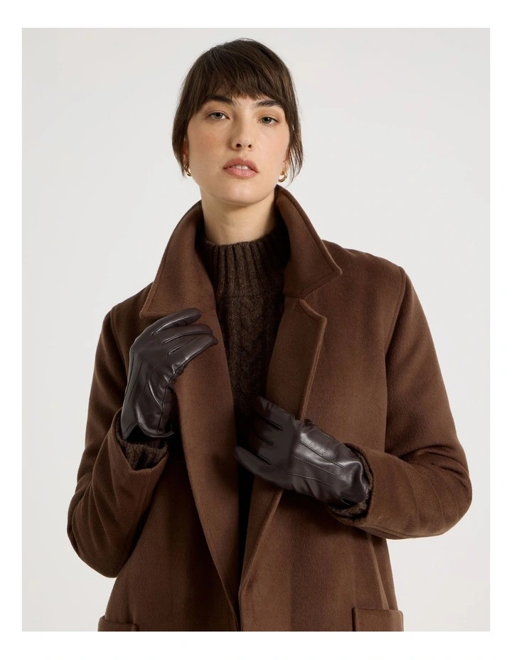 Leather Gloves in Chocolate image 4