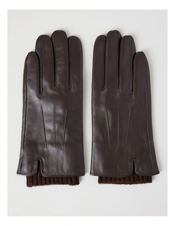 Leather Gloves in Chocolate image 5