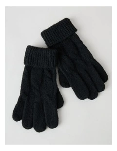June Cable Gloves in Black