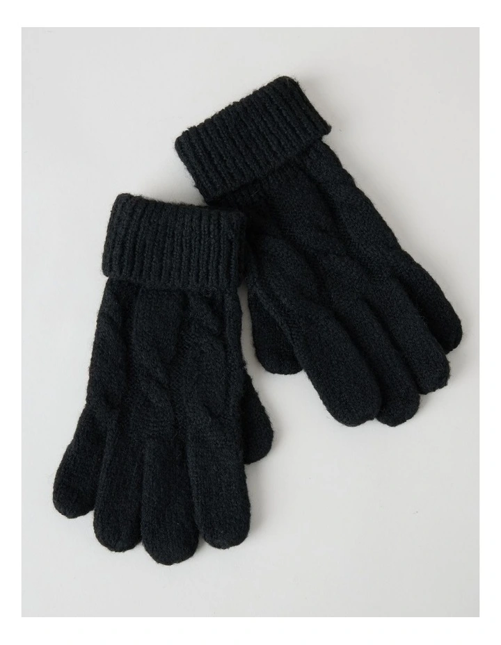 June Cable Gloves in Black image 1