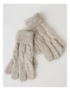 June Cable Gloves in Oatmeal
