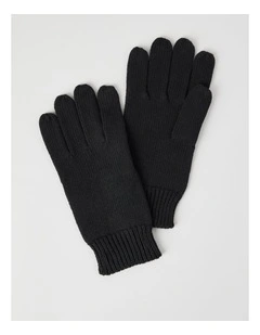 Rib Gloves in Black
