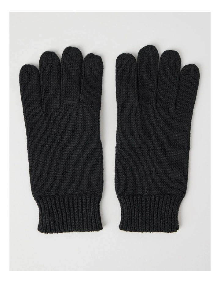 Rib Gloves in Black image 4