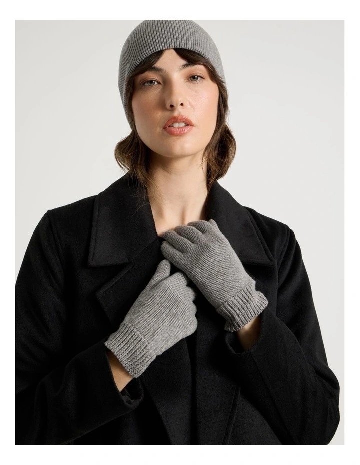 Rib Gloves in Grey image 2
