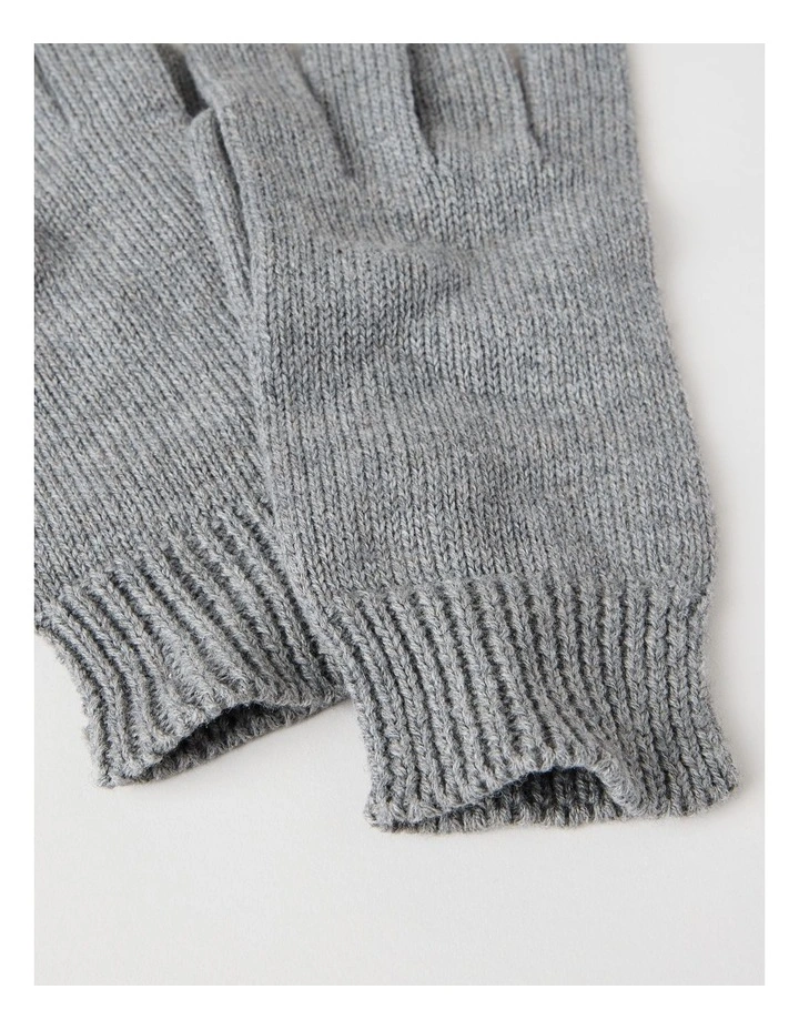 Rib Gloves in Grey image 3