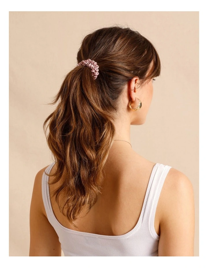 4 Pack Silk Scrunchie in Black/Blush image 2