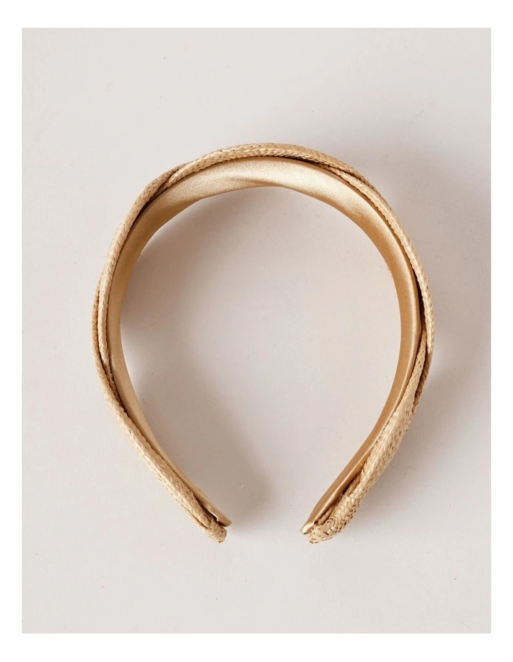 Woven Twist Headband in Natural image 3