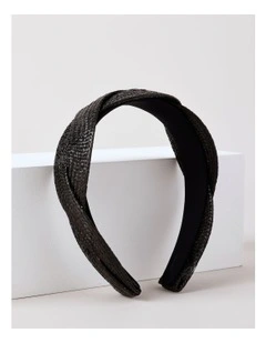 Woven Twist Headband in Black