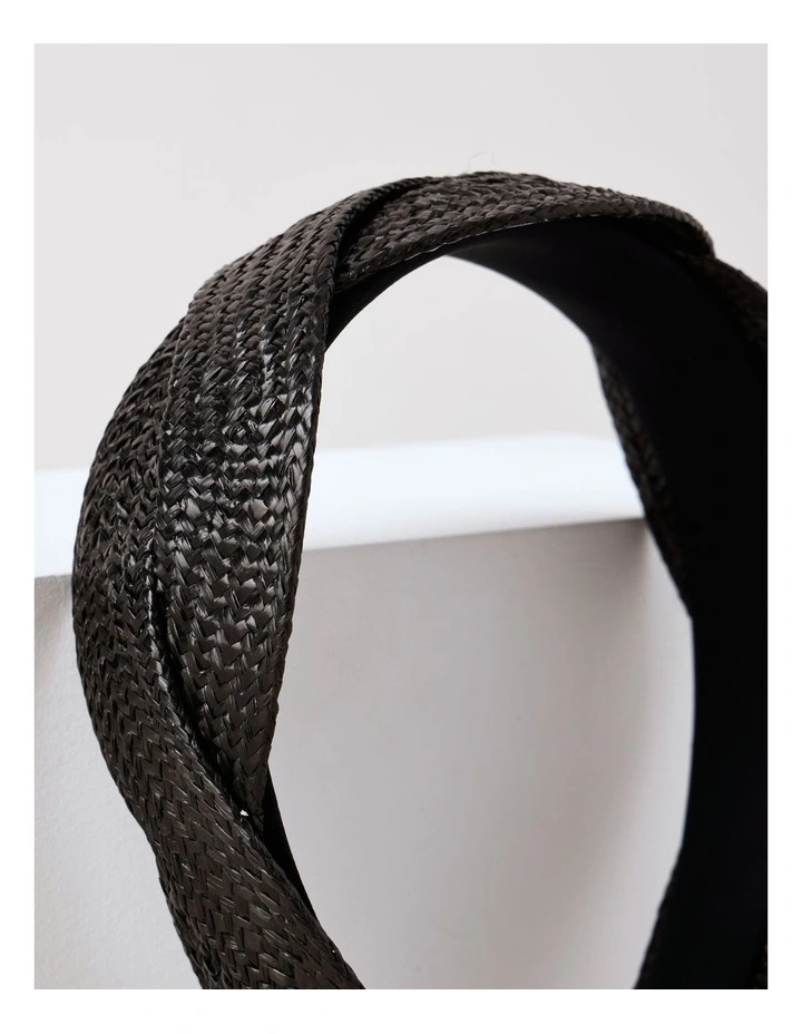 Woven Twist Headband in Black image 4