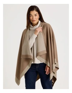 Reversible Poncho in Camel