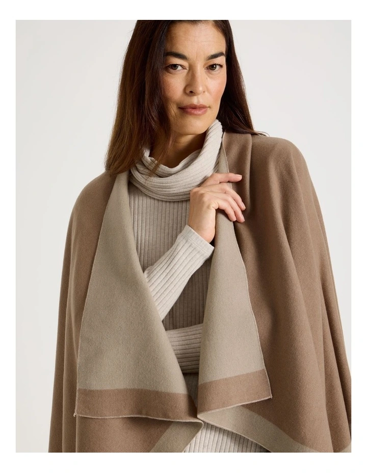 Reversible Poncho in Camel image 2