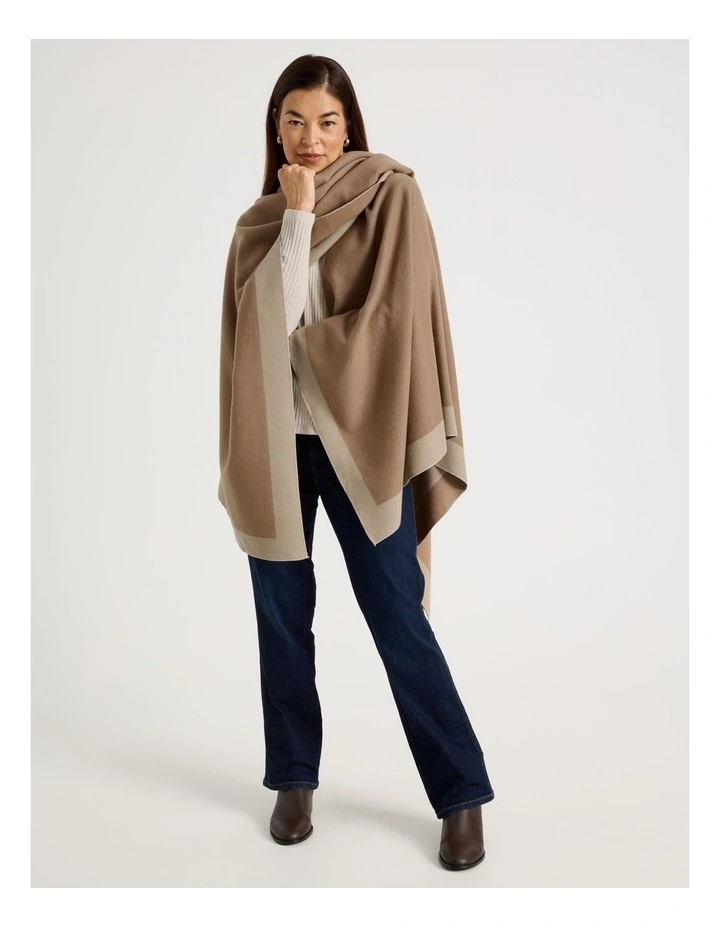 Reversible Poncho in Camel image 3