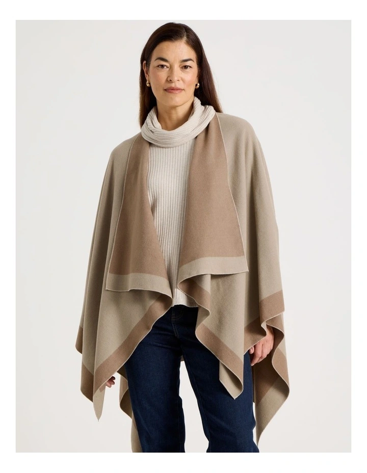 Reversible Poncho in Camel image 5