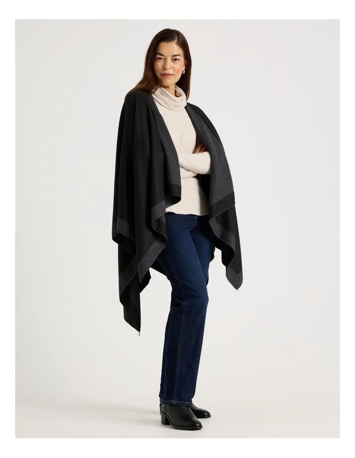 Reversible Poncho in Black image 1