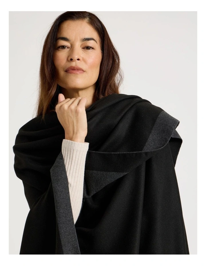 Reversible Poncho in Black image 2