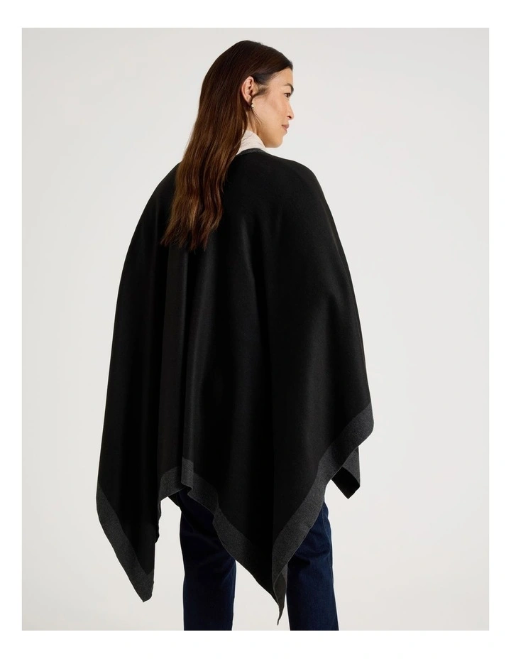 Reversible Poncho in Black image 4
