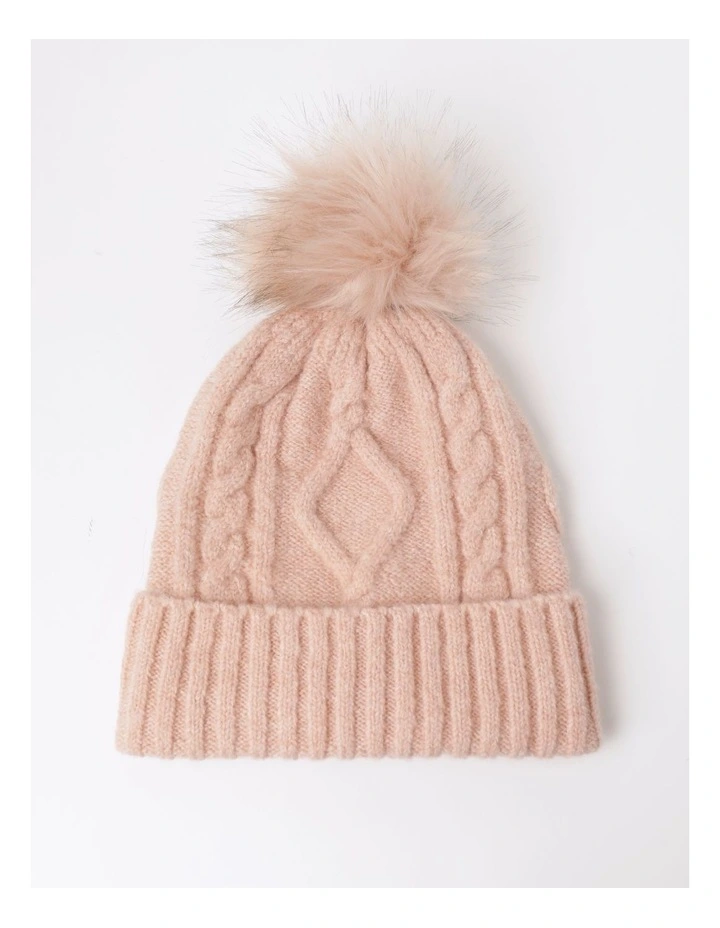 Cable Beanie With Pom image 1