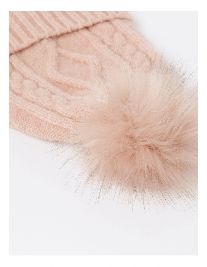 Cable Beanie With Pom image 3