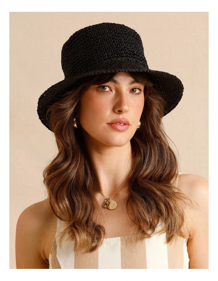 Solid Bucket Hat in Black image 2
